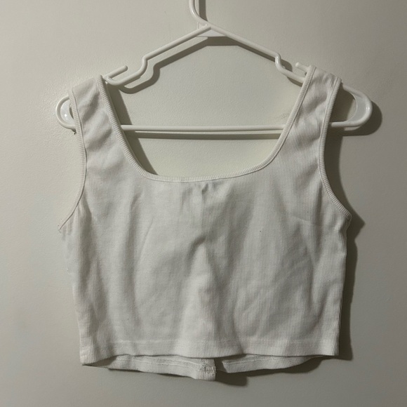 Shein White  Button Up Cropped Tank Top - Picture 2 of 3